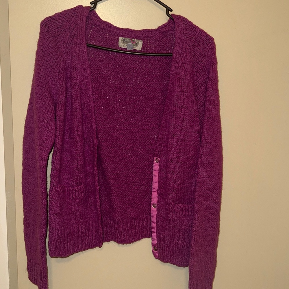 Purple Knit Cardigan
